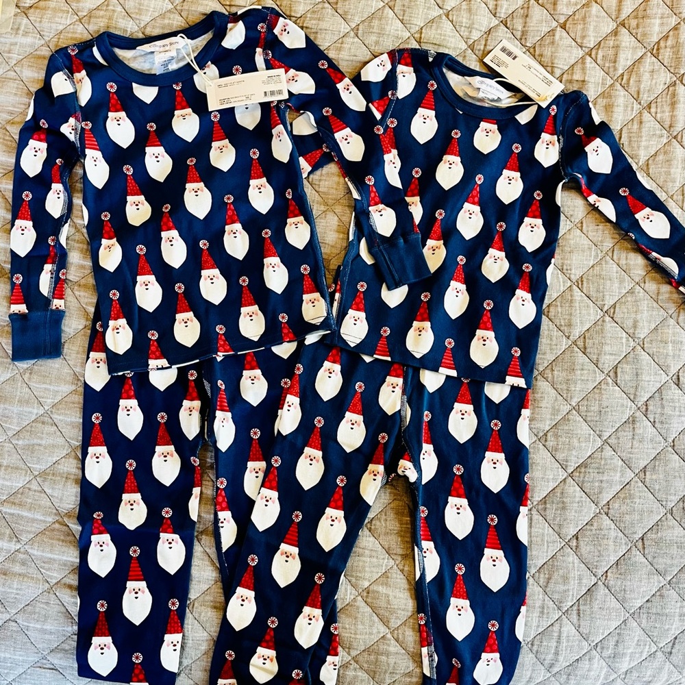 NEW - Organic Matching Christmas Pajamas (sizes 3T and 4T) - Brand new with tags